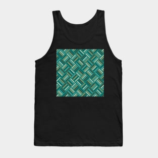 Herringbone Pattern Cobalt and Teal Tank Top